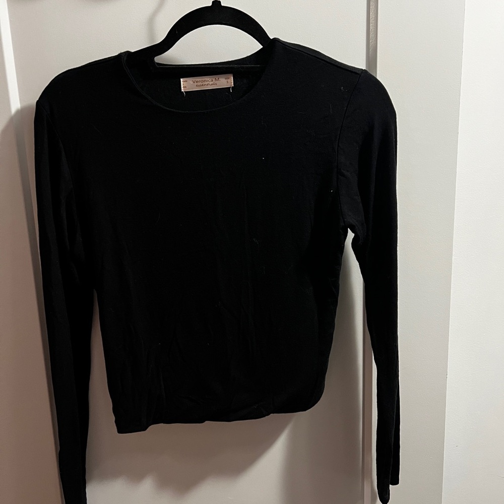 Veronica M essentials - cropped Black Women's Crew Neck Top